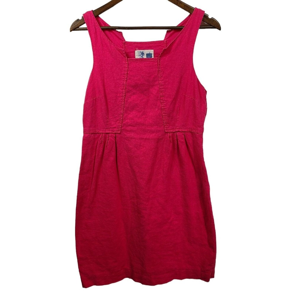 Edme & Esyllte Linen Blend Sleeveless Dress Pink